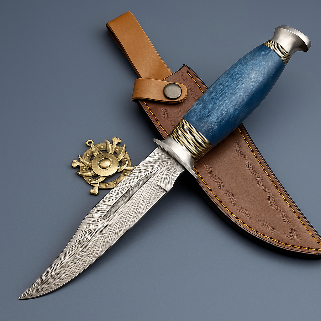 11" Custom Handmade J2 Steel Blade Hunting Knife, Bowie Knife W/Sheath EN-2829