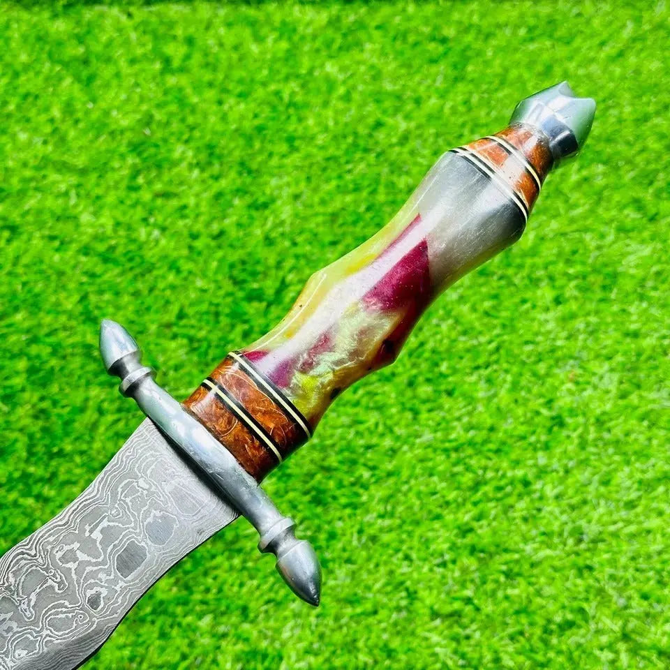 Damascus Blade Viking Sword, Resin Handle – 30" Overall Length SHKWORKS