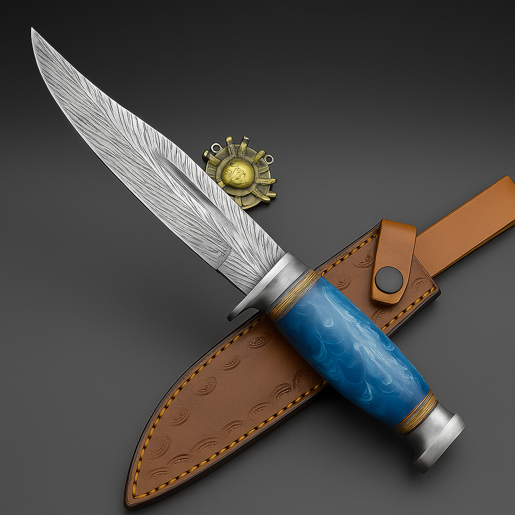11" Custom Handmade J2 Steel Blade Hunting Knife, Bowie Knife W/Sheath EN-2830