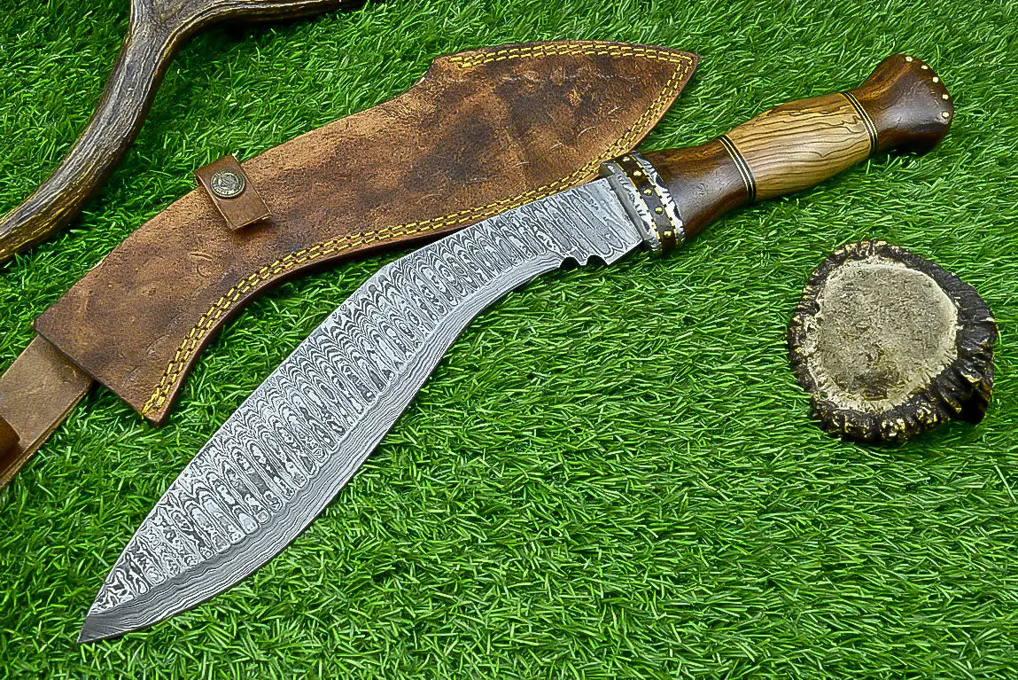 Unique Handmade Damascus Steel Kukri | Handcrafted & Sharp SHKWORKS