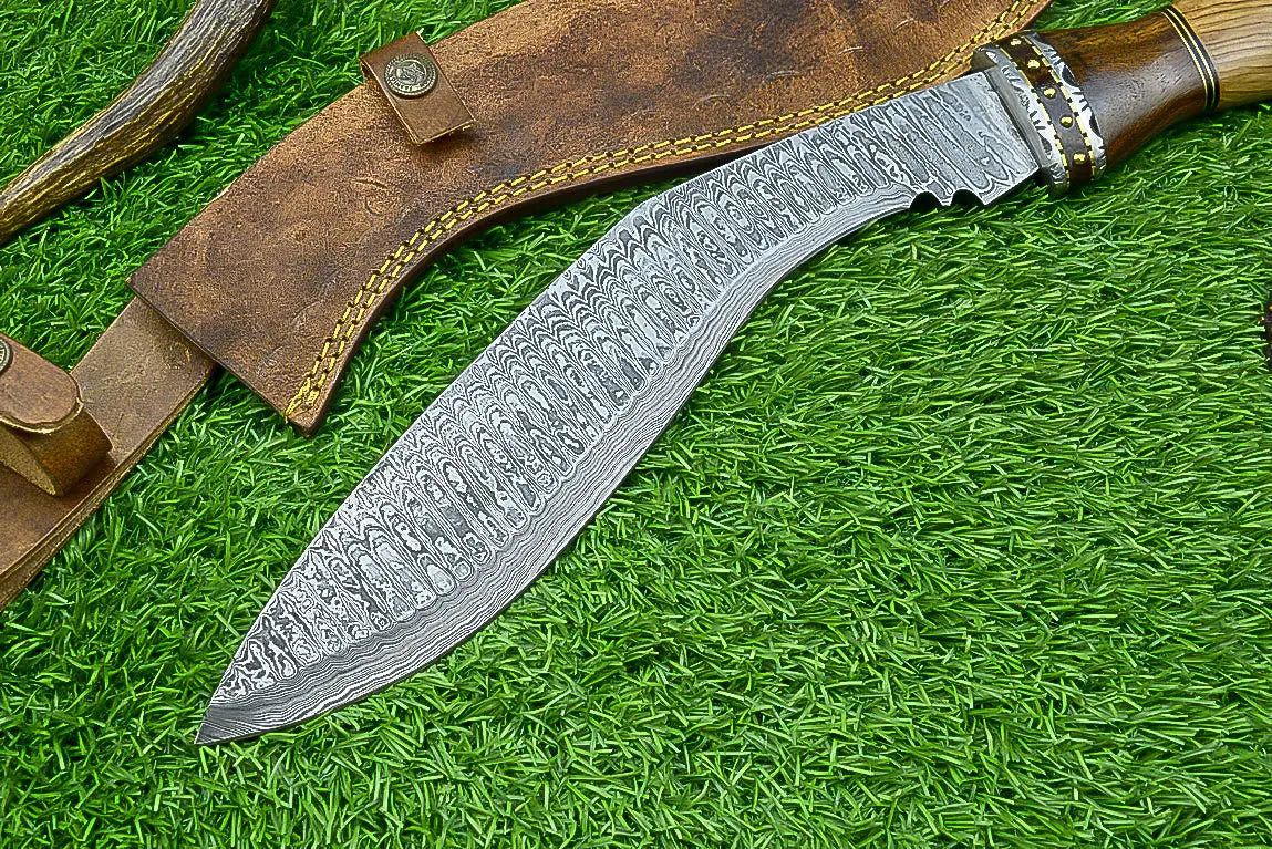 Unique Handmade Damascus Steel Kukri | Handcrafted & Sharp SHKWORKS