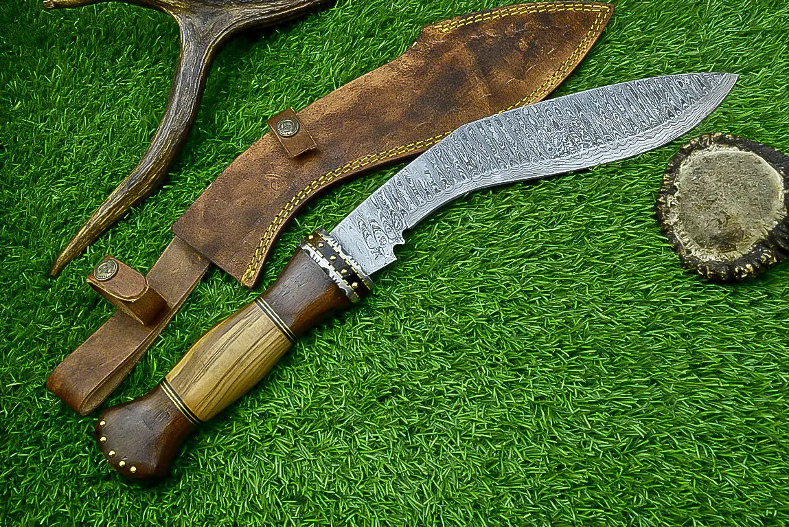 Unique Handmade Damascus Steel Kukri | Handcrafted & Sharp SHKWORKS