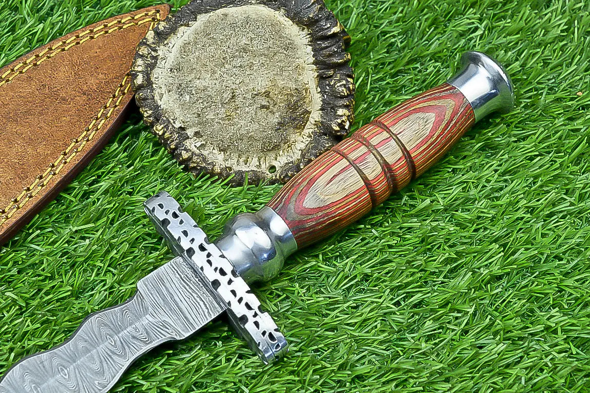 Custom Handmade Damascus Dagger Hunting Knife, DAGGER Knife SHKWORKS