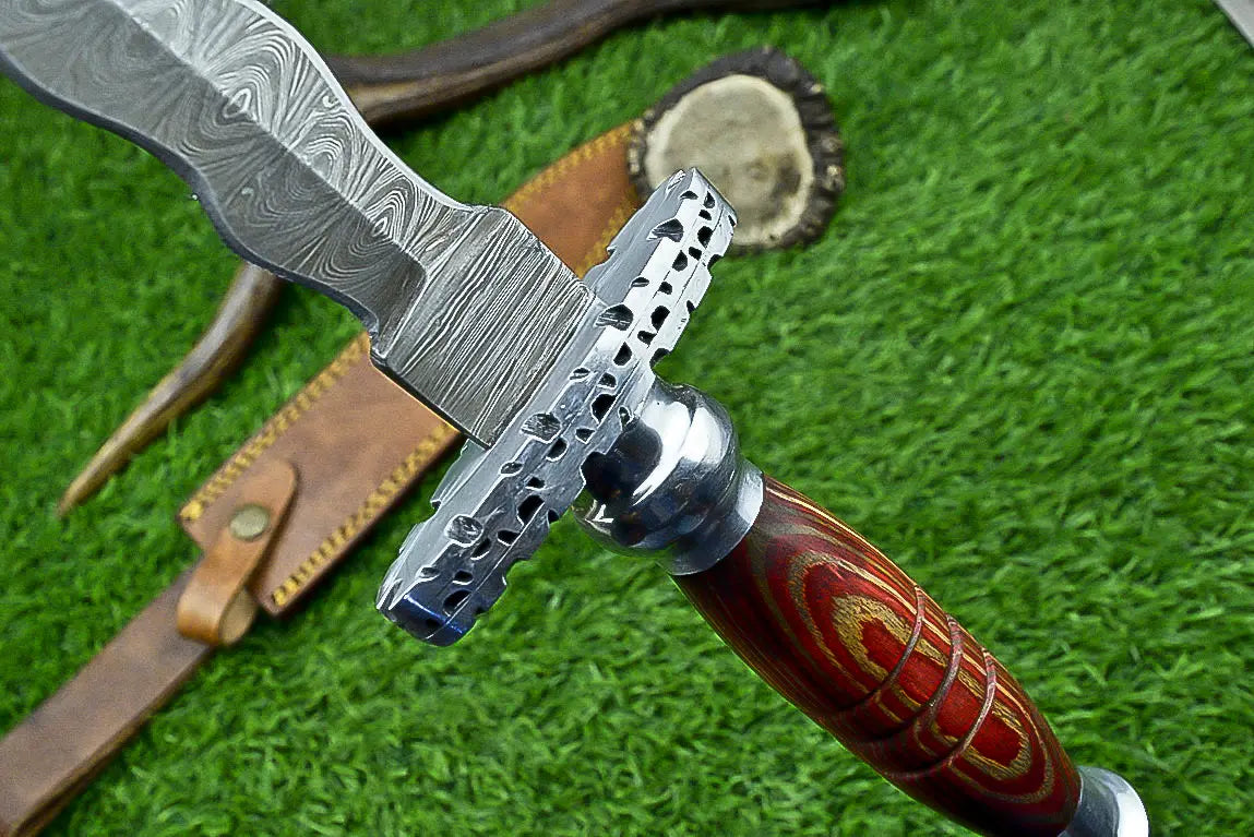 Custom Handmade Damascus Dagger Hunting Knife, DAGGER Knife SHKWORKS