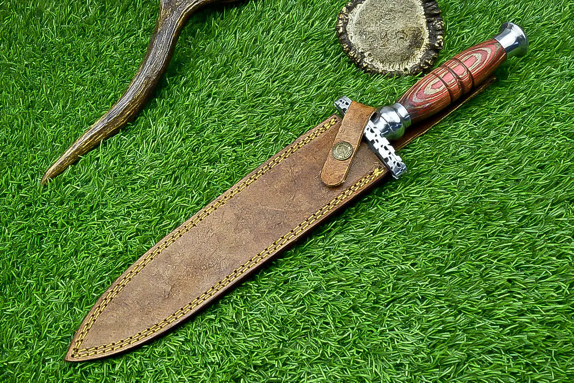 Custom Handmade Damascus Dagger Hunting Knife, DAGGER Knife SHKWORKS
