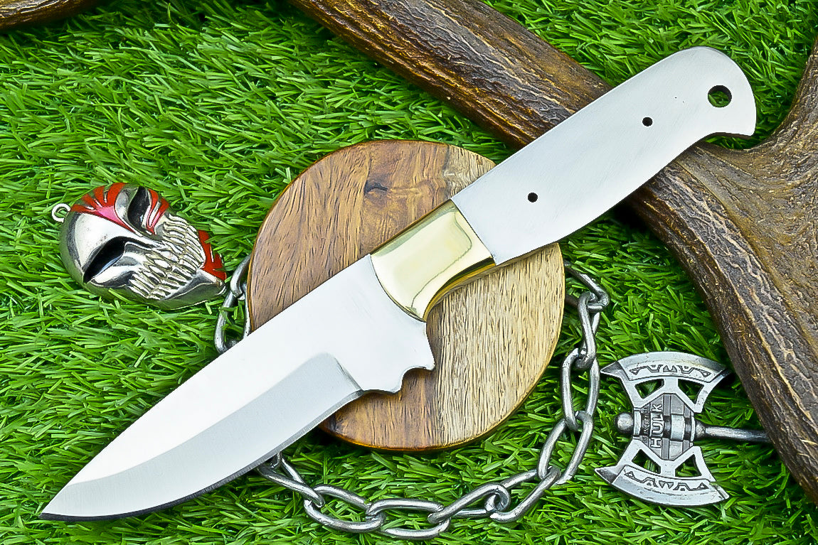 Custom Hand Forged J2 Steel Blank Blade – 9" For Knife Making Blade with Brass Bolster | DIY Forged Knife Blade |UN- 8426