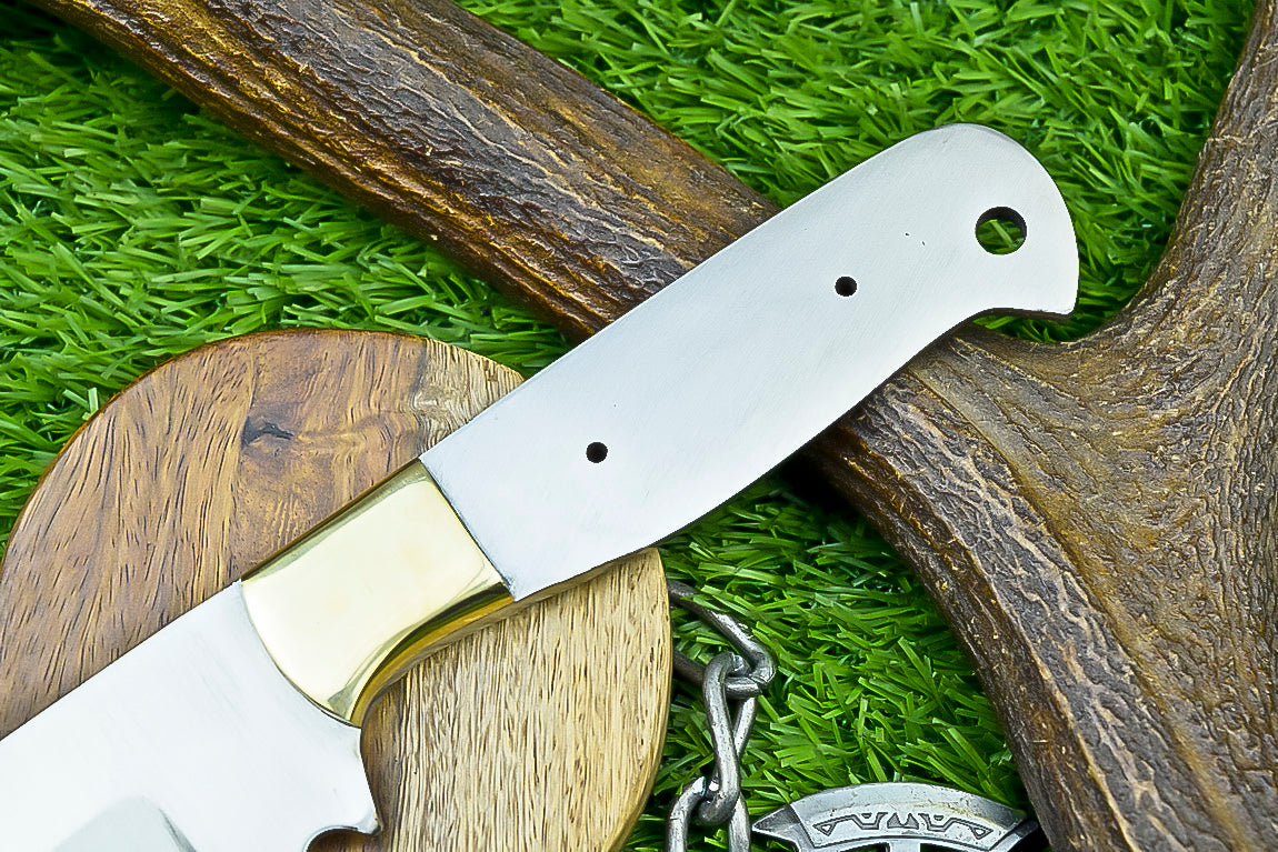Custom Hand Forged J2 Steel Blank Blade – 9" For Knife Making Blade with Brass Bolster | DIY Forged Knife Blade |UN- 8426