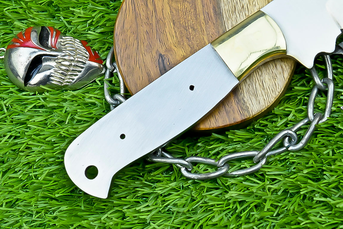 Custom Hand Forged J2 Steel Blank Blade – 9" For Knife Making Blade with Brass Bolster | DIY Forged Knife Blade |UN- 8426