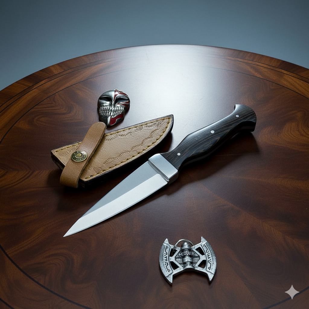 Wenge wood handle, D2 STEEL Blade, Handmade Hunting Knife with Case , Dagger Knife , Camping knife, Father’s Day gift, Gift for husband | UN-4933