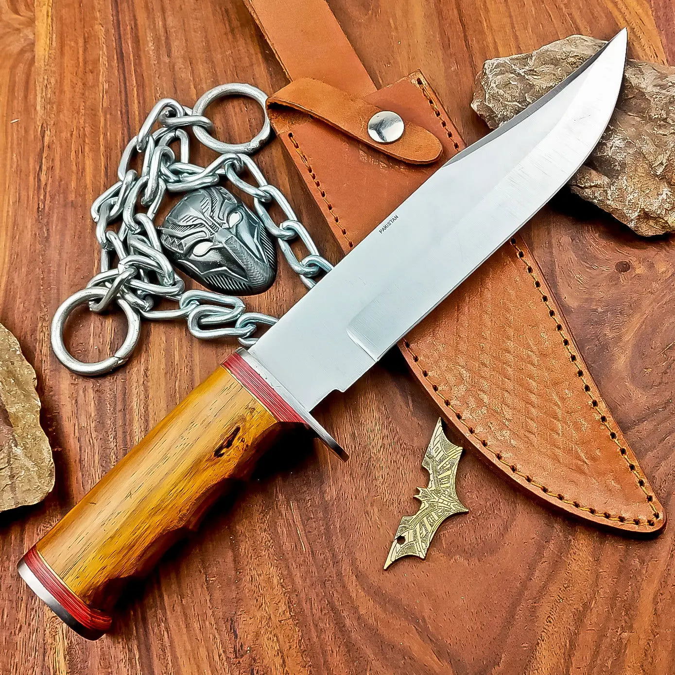 Damascus steel hunting knife SHKWORKS