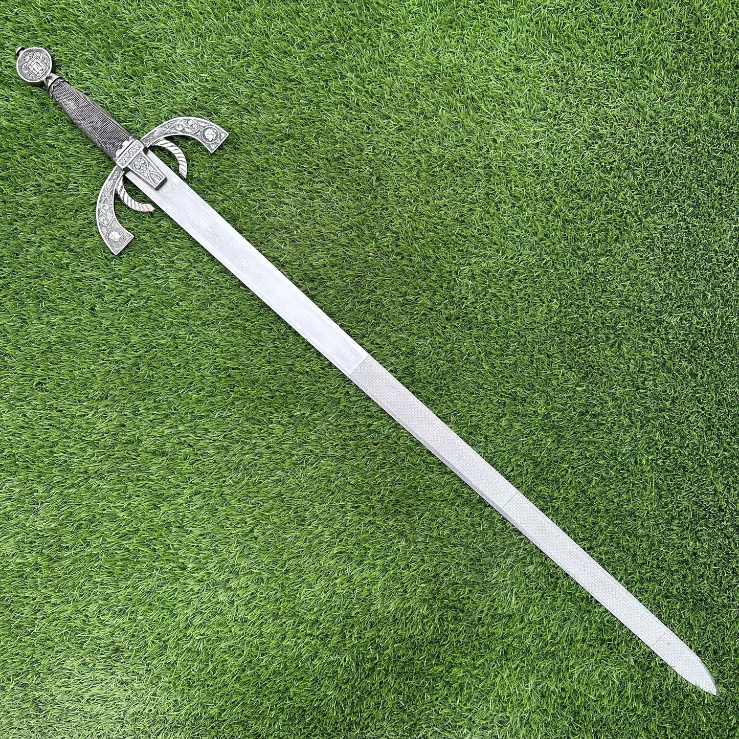 Hand-Forged Fantasy Long Sword – 40" J2 Steel Blade with Copper Wire Handle & Pewter Bolsters | Gift for Him SN -323