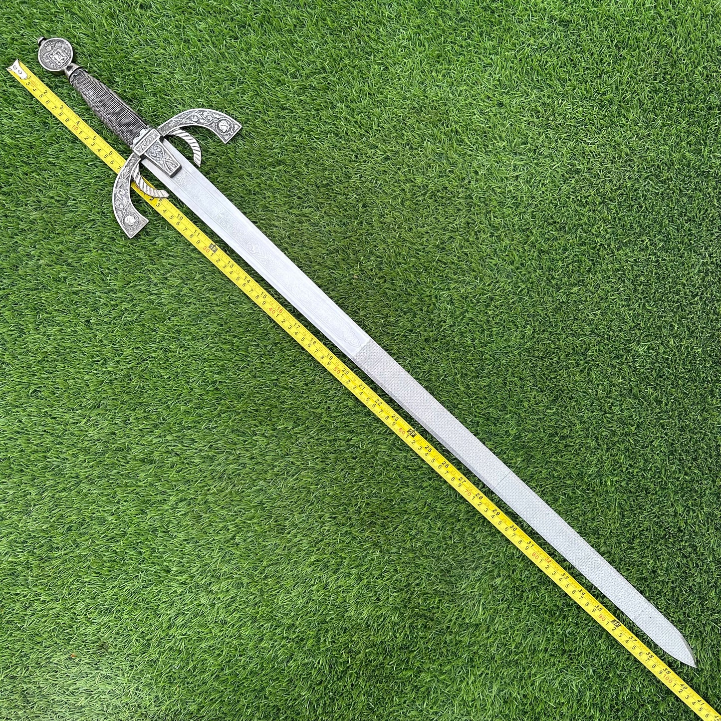Hand-Forged Fantasy Long Sword – 40" J2 Steel Blade with Copper Wire Handle & Pewter Bolsters | Gift for Him SN -323