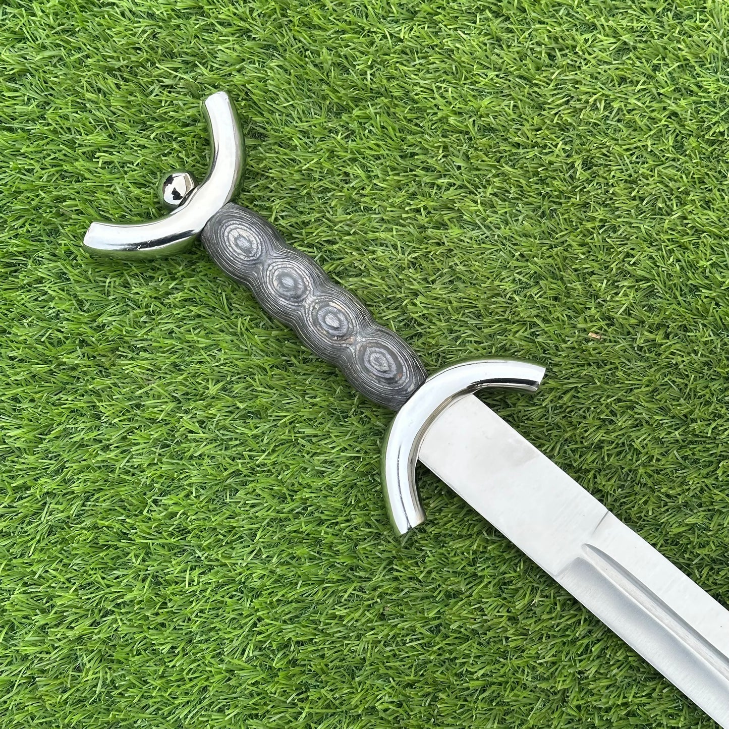 Handmade Two-Handed Longsword | Brown Leather Handle & Black Scabbard | Polished Steel Blade | Gift For Him SN 335