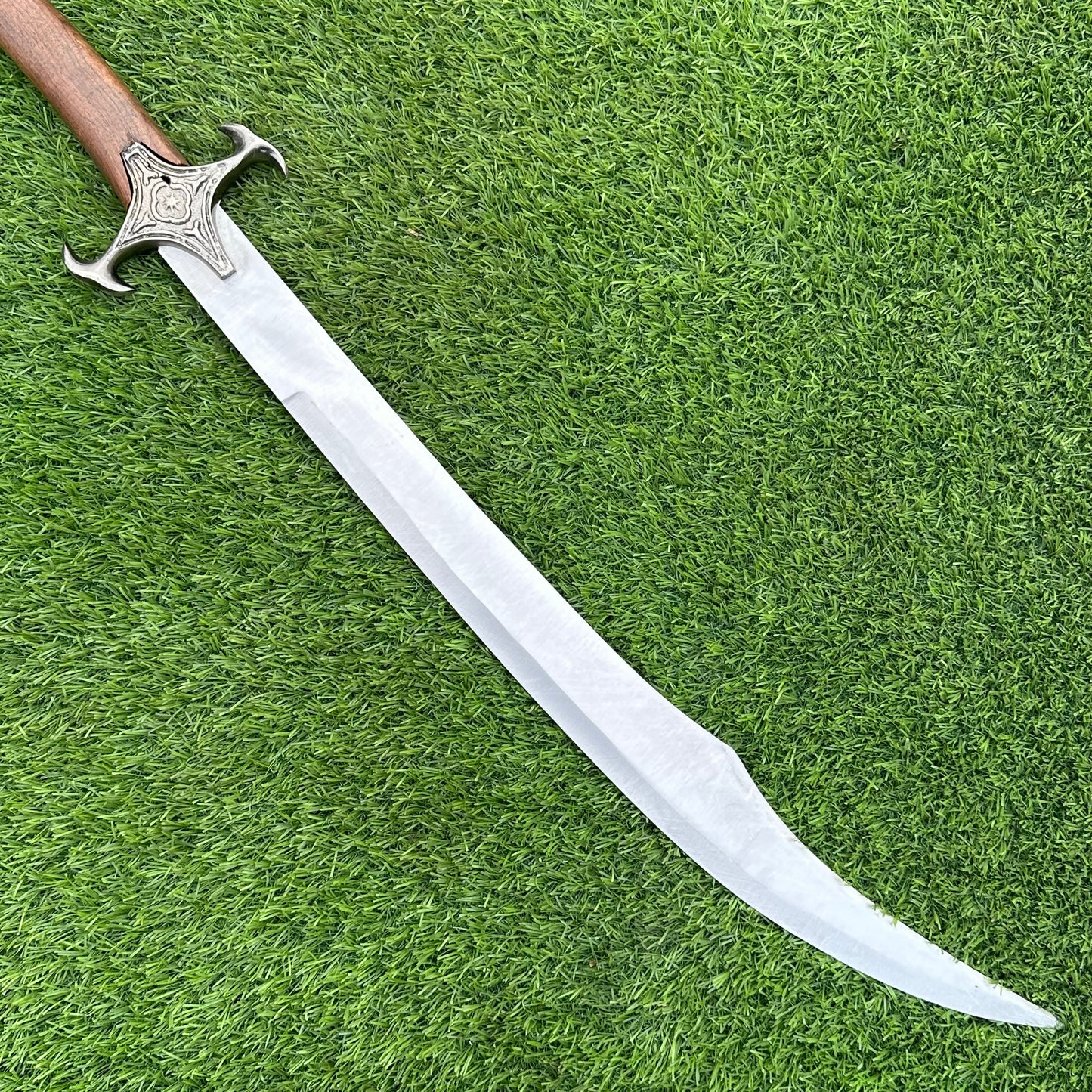 Handmade Scottish Claymore Sword | Polished Blade & Black Handle with Brown Scabbard | Gift For Him SN-346