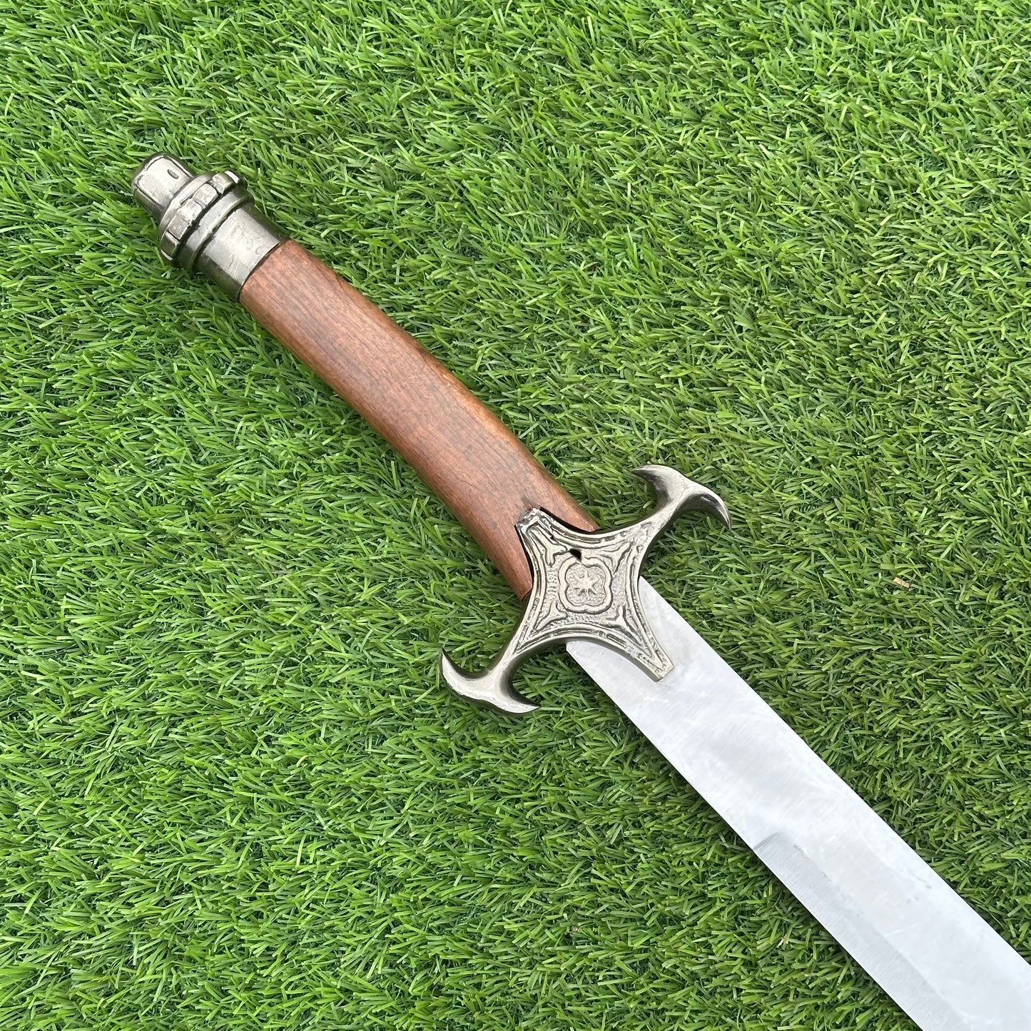 Handmade Scottish Claymore Sword | Polished Blade & Black Handle with Brown Scabbard | Gift For Him SN-346
