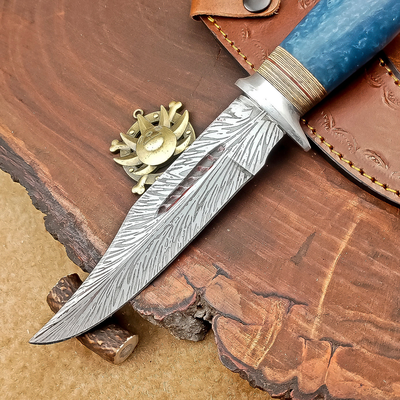 11" Custom Handmade J2 Steel Blade Hunting Knife, Bowie Knife W/Sheath EN-2828