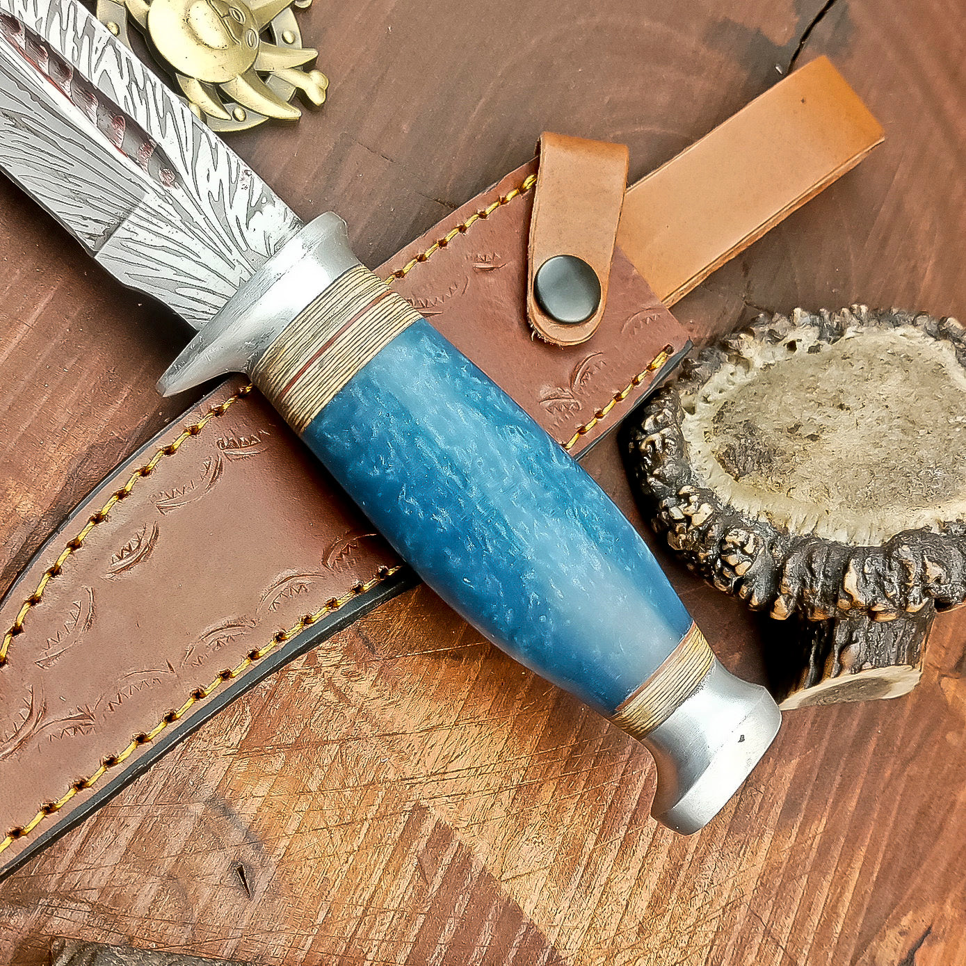 11" Custom Handmade J2 Steel Blade Hunting Knife, Bowie Knife W/Sheath EN-2828