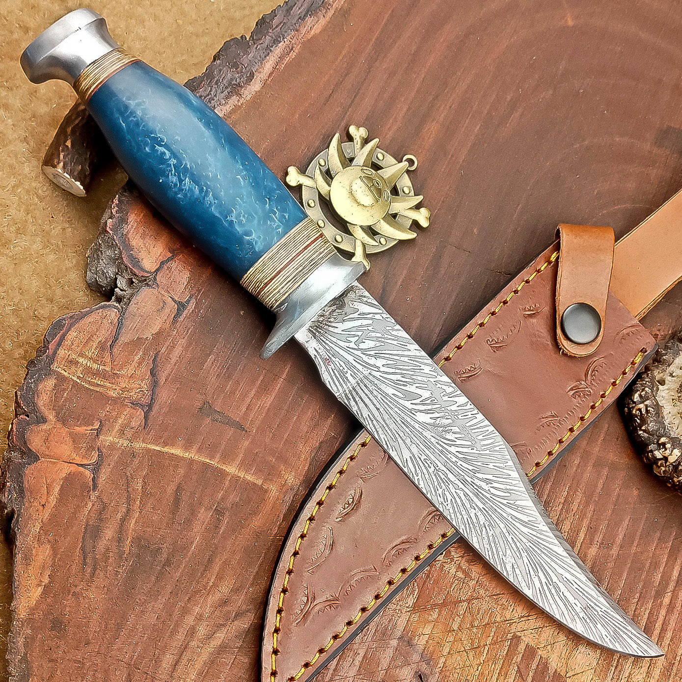 11" Custom Handmade J2 Steel Blade Hunting Knife, Bowie Knife W/Sheath EN-2828