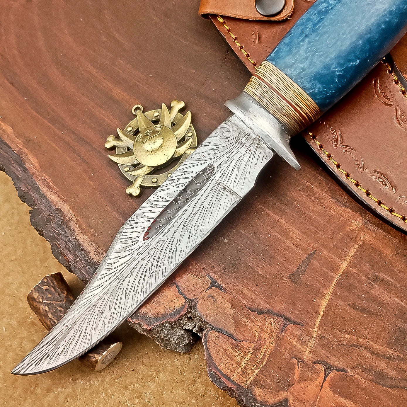 11" Custom Handmade J2 Steel Blade Hunting Knife, Bowie Knife W/Sheath EN-2829