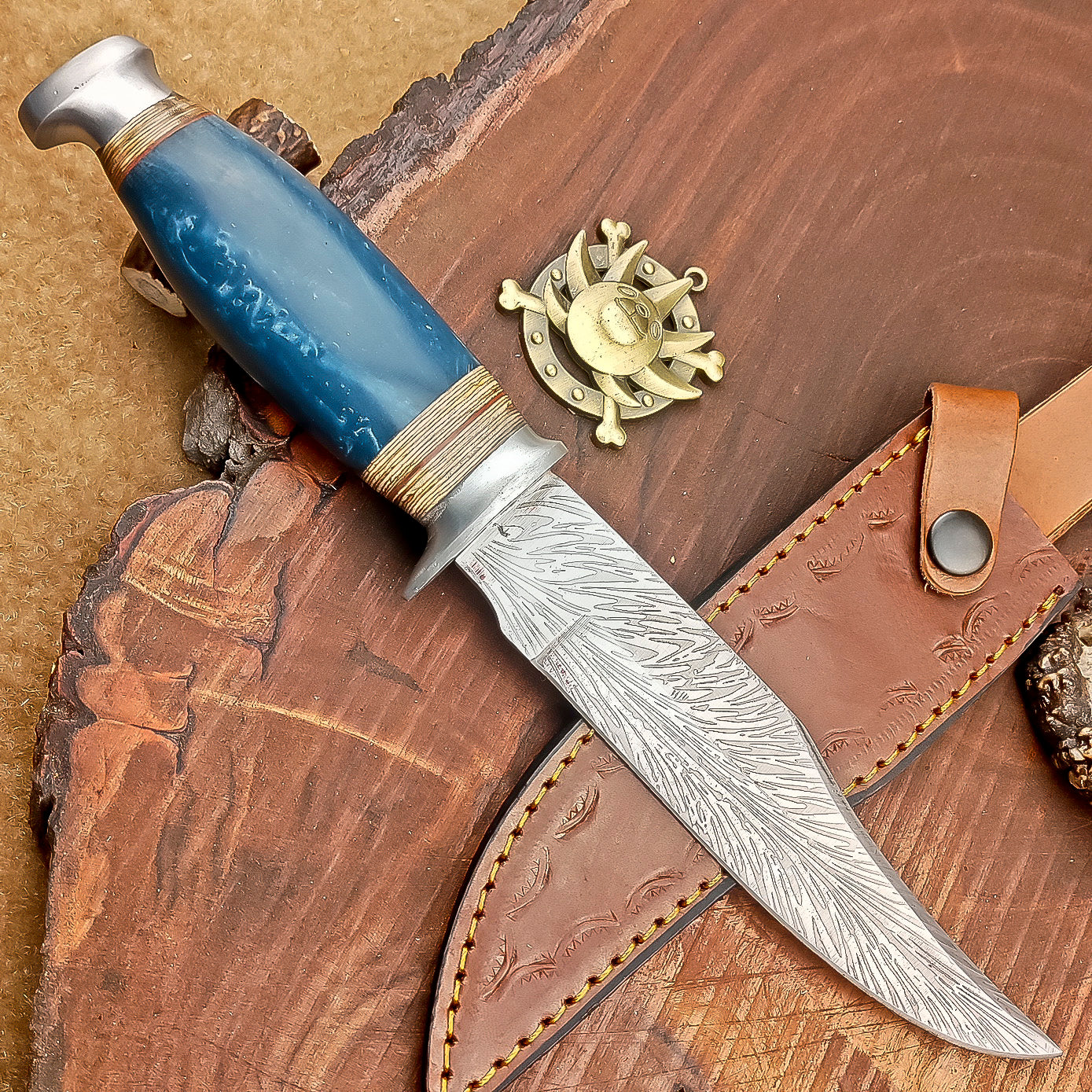 11" Custom Handmade J2 Steel Blade Hunting Knife, Bowie Knife W/Sheath EN-2829