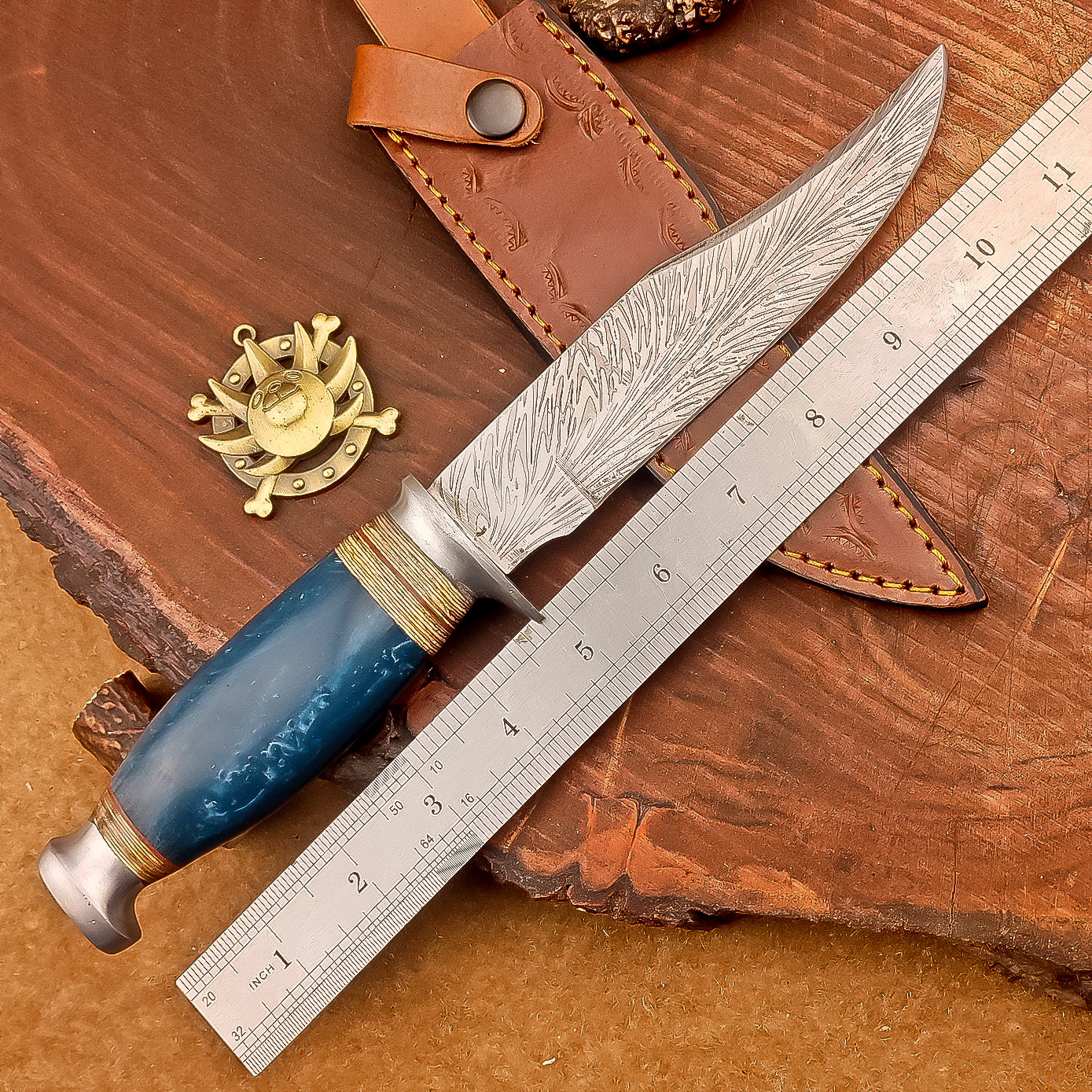 11" Custom Handmade J2 Steel Blade Hunting Knife, Bowie Knife W/Sheath EN-2829