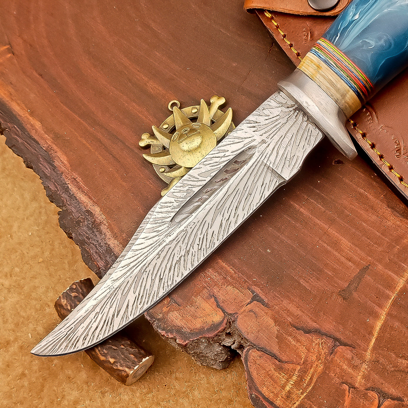 11" Custom Handmade J2 Steel Blade Hunting Knife, Bowie Knife W/Sheath EN-2830