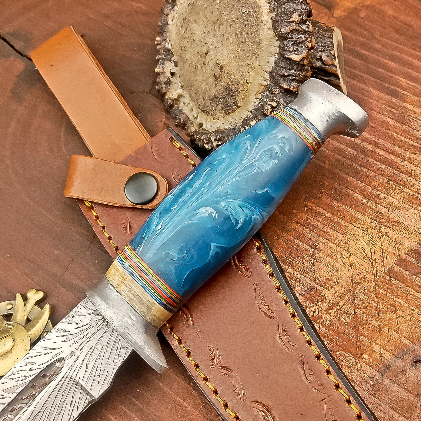 11" Custom Handmade J2 Steel Blade Hunting Knife, Bowie Knife W/Sheath EN-2830