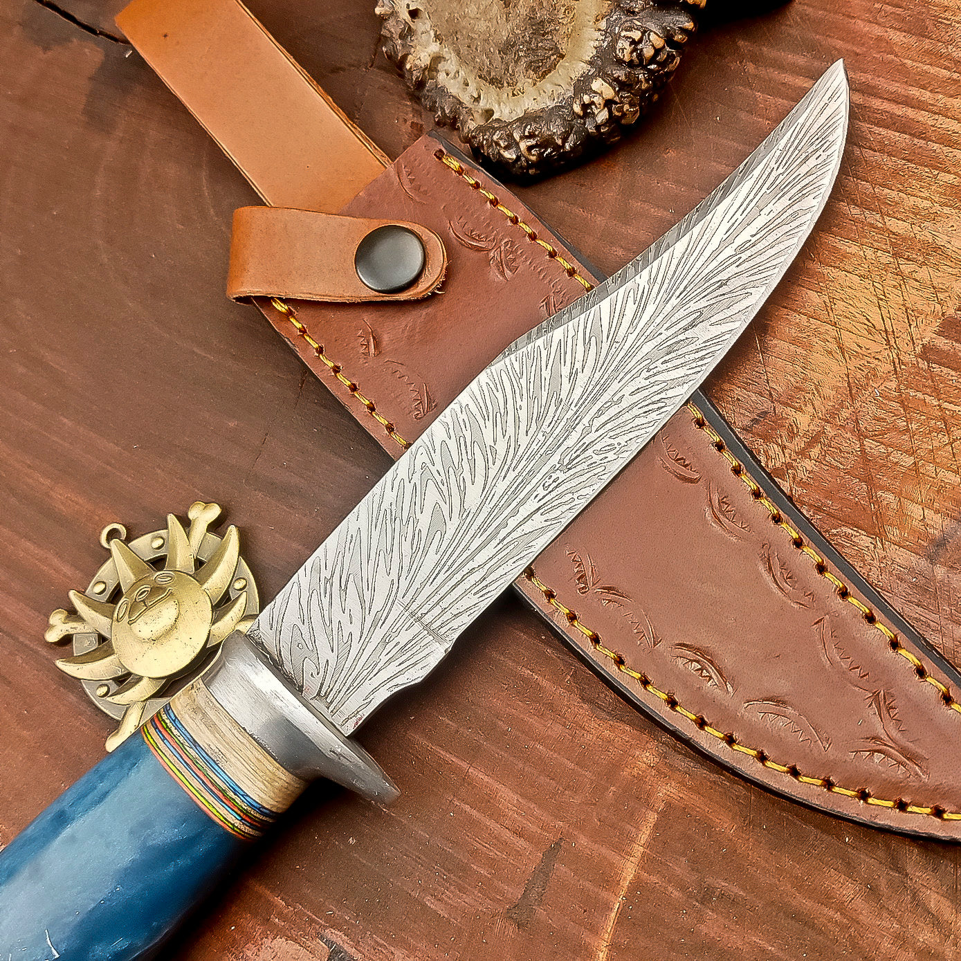 11" Custom Handmade J2 Steel Blade Hunting Knife, Bowie Knife W/Sheath EN-2830