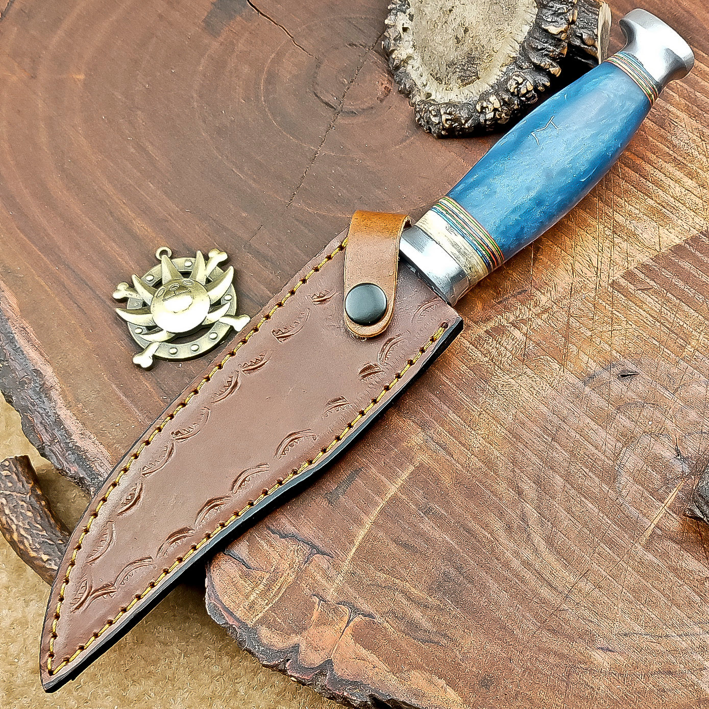 11" Custom Handmade J2 Steel Blade Hunting Knife, Bowie Knife W/Sheath EN-2830