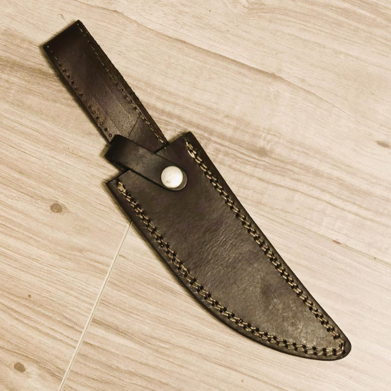 Bowie Knife 11" Custom Handmade D2 Steel with Rosewood Handle & Sheath – Unique Collectible Gift for Him Husband