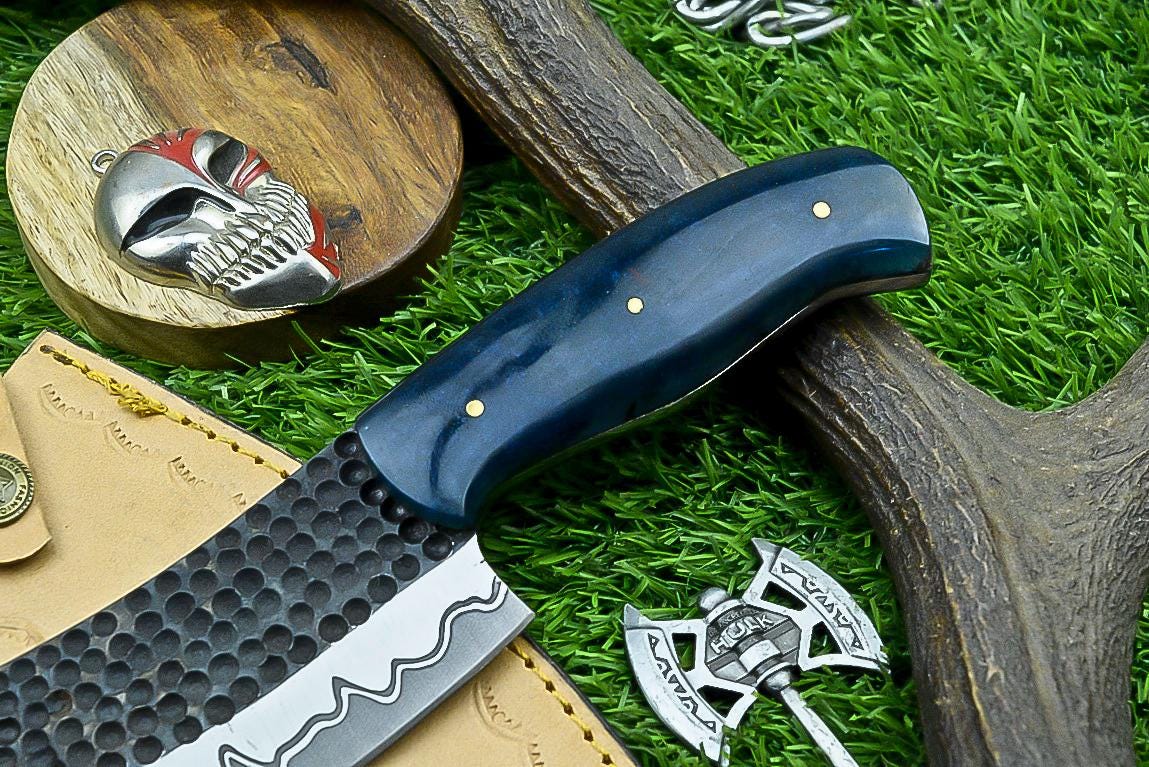 Handmade Carbon steel Serbian Chef Knife, Chopper Cleaver knife, groomsman gift kitchen knife wedding anniversary father's day gift lover