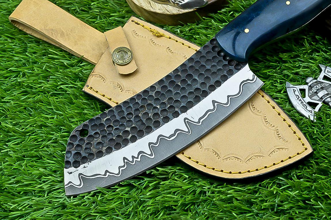 Handmade Carbon steel Serbian Chef Knife, Chopper Cleaver knife, groomsman gift kitchen knife wedding anniversary father's day gift lover