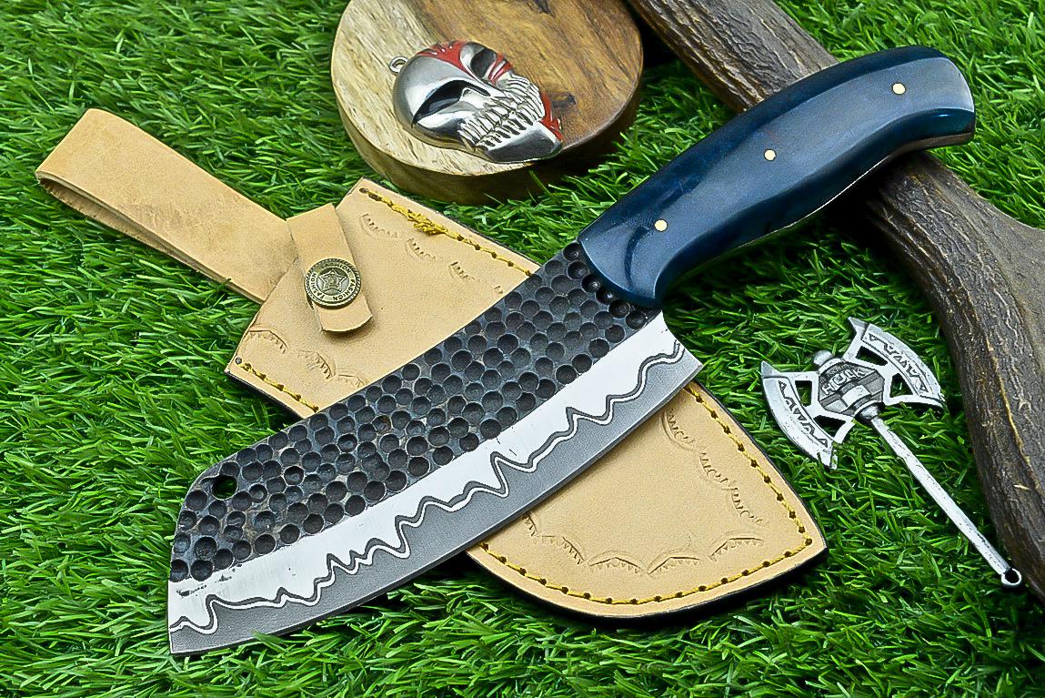 Handmade Carbon steel Serbian Chef Knife, Chopper Cleaver knife, groomsman gift kitchen knife wedding anniversary father's day gift lover
