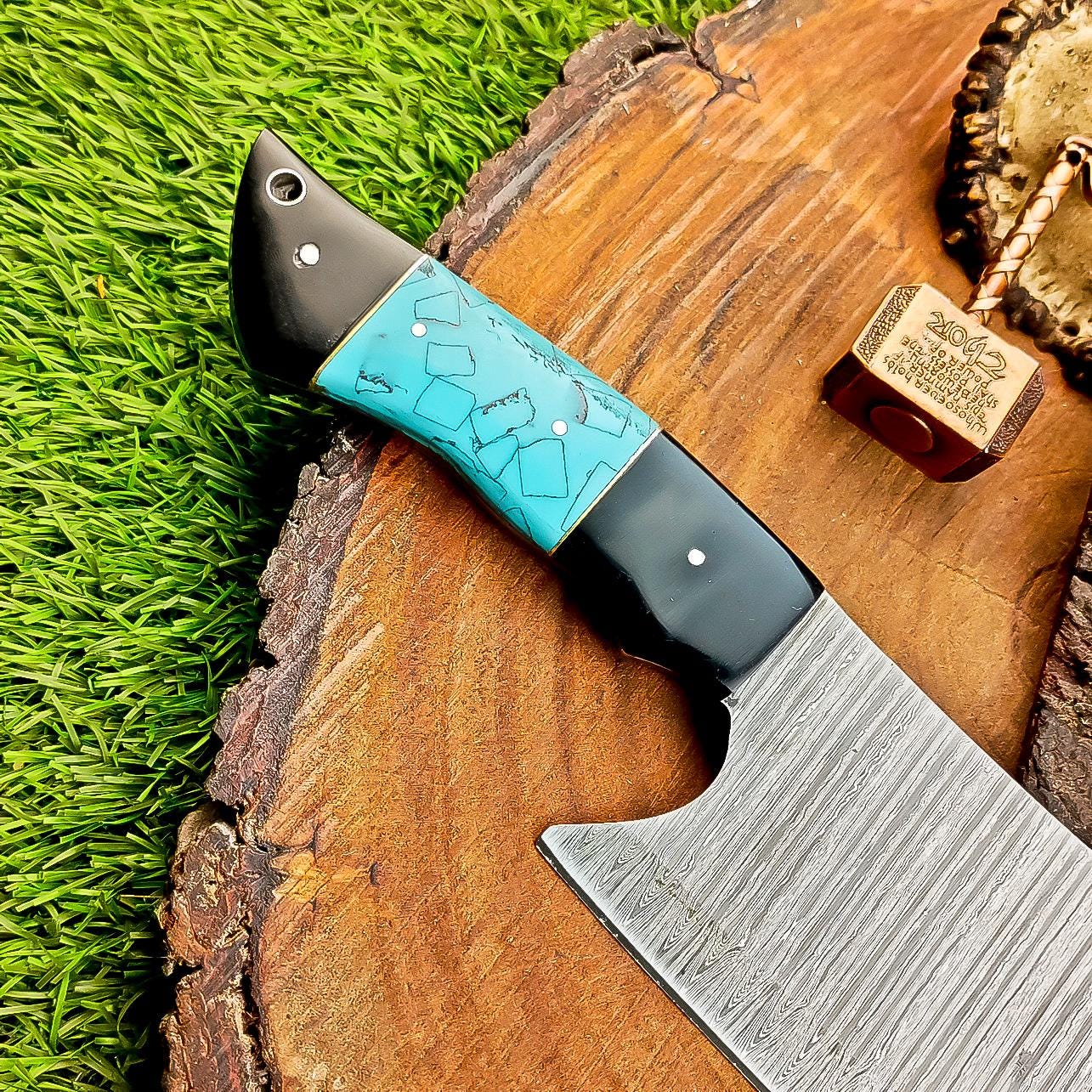 Damascus Steel Serbian Chopper Knife 11" | Full tang knife | Gift For Father | Cleaver Knife | Chopping Knife | Kitchen Knife | Chef Knife