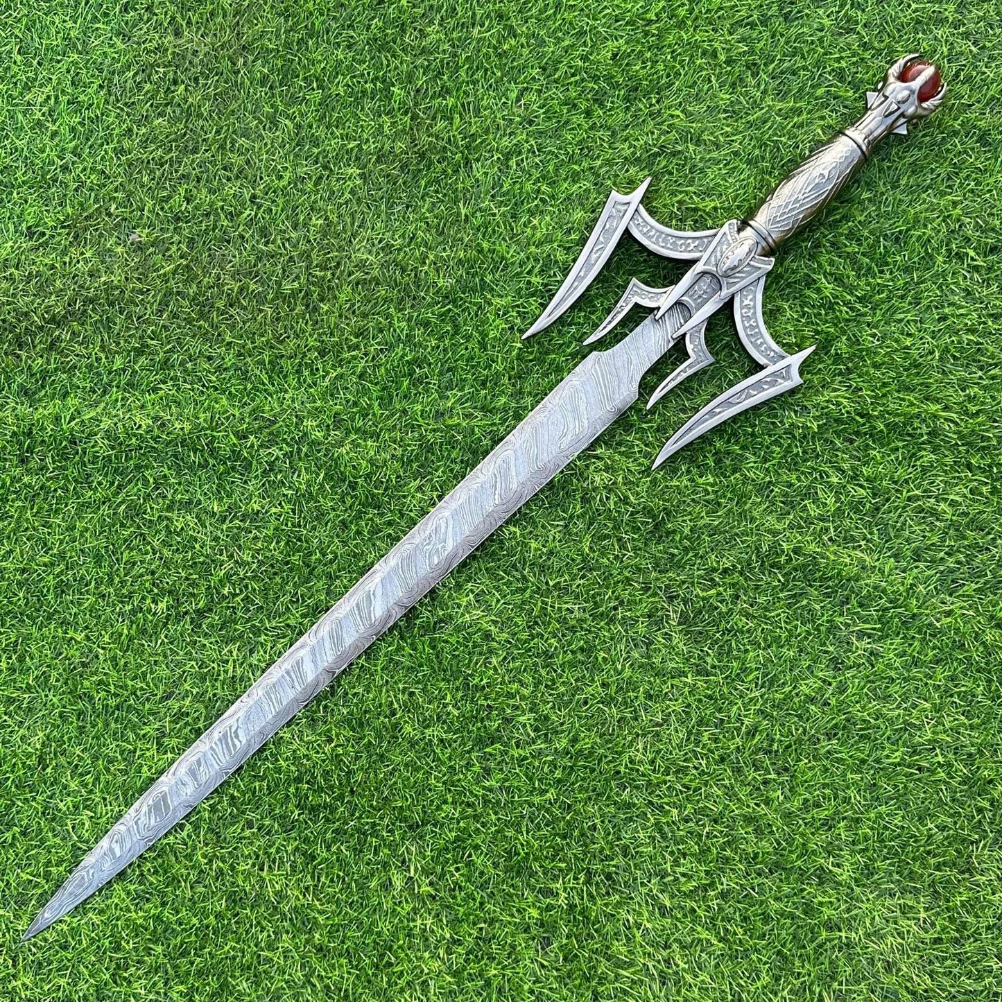 Custom Hand-Forged Damascus Viking Sword | Norse-Inspired Collectible, Norse Battle Sword | Anniversary Gift | Christmas Gift, Gift for him,