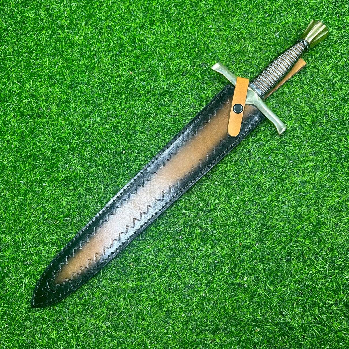 Exquisite 22" Handmade Damascus Steel Sword Double Edge Sword, Sword Real, for Viking, Gift for Groomsmen, Wedding Gift. Christmas Gift,