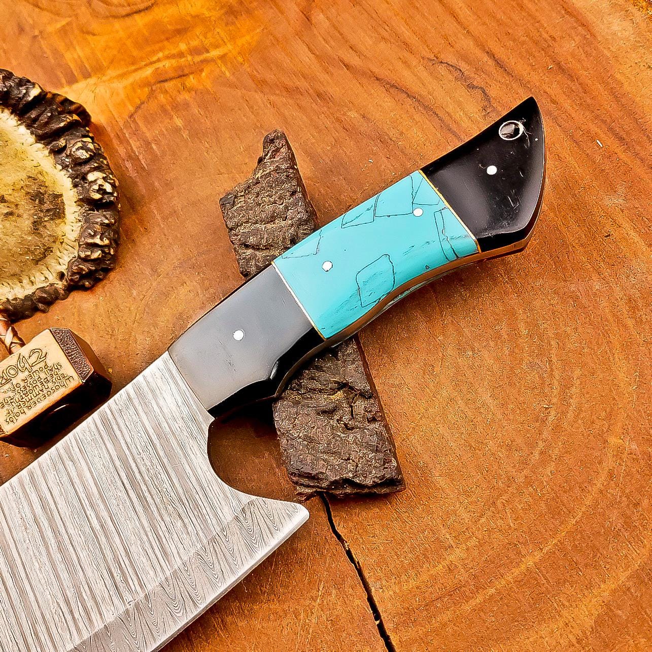 Damascus Steel Serbian Chopper Knife 11" | Full tang knife | Gift For Father | Cleaver Knife | Chopping Knife | Kitchen Knife | Chef Knife