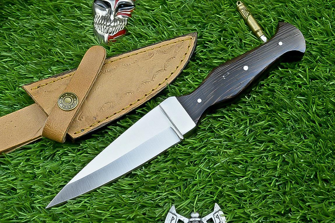 Wenge wood handle, D2 STEEL Blade, Handmade Hunting Knife with Case , Dagger Knife , Camping knife, Father’s Day gift, Gift for husband | UN-4933