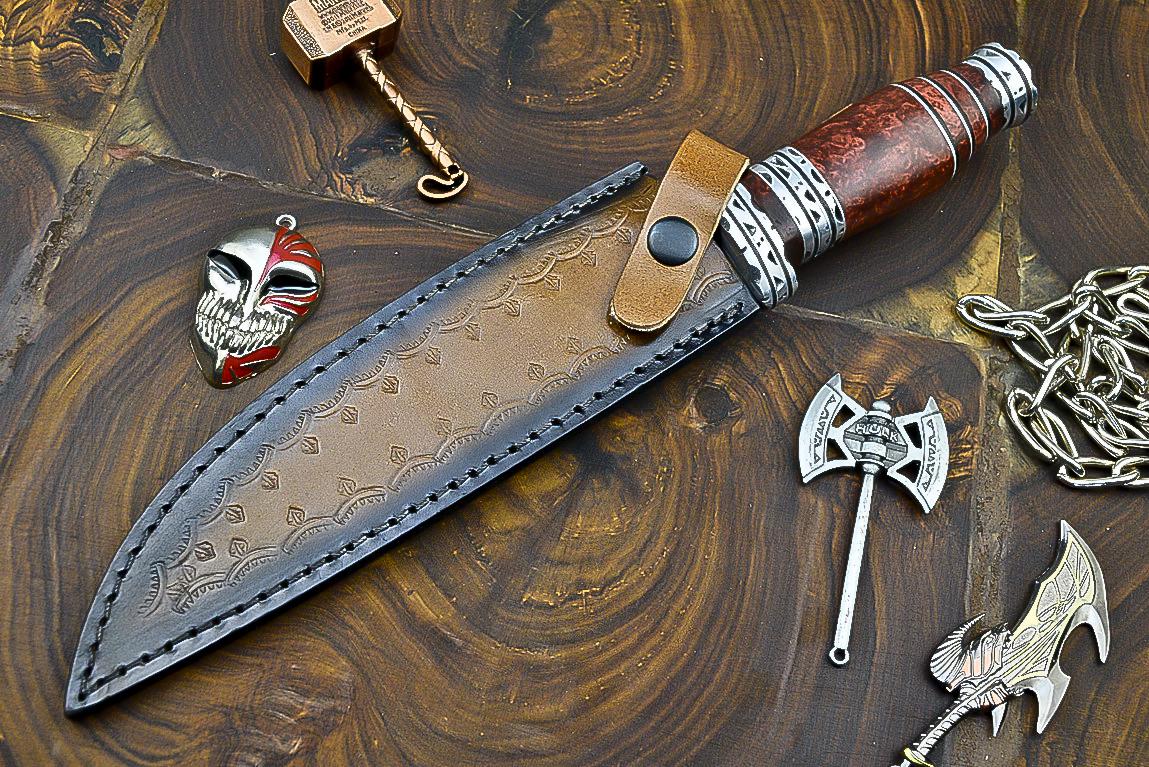 DAMASCUS Steel Knife Hand Forged Bowie Knife Fixed Blade Knife Hunting Knife, Resin, Personalized gift, Fathers day gift, Anniversary gift,| UN-4201