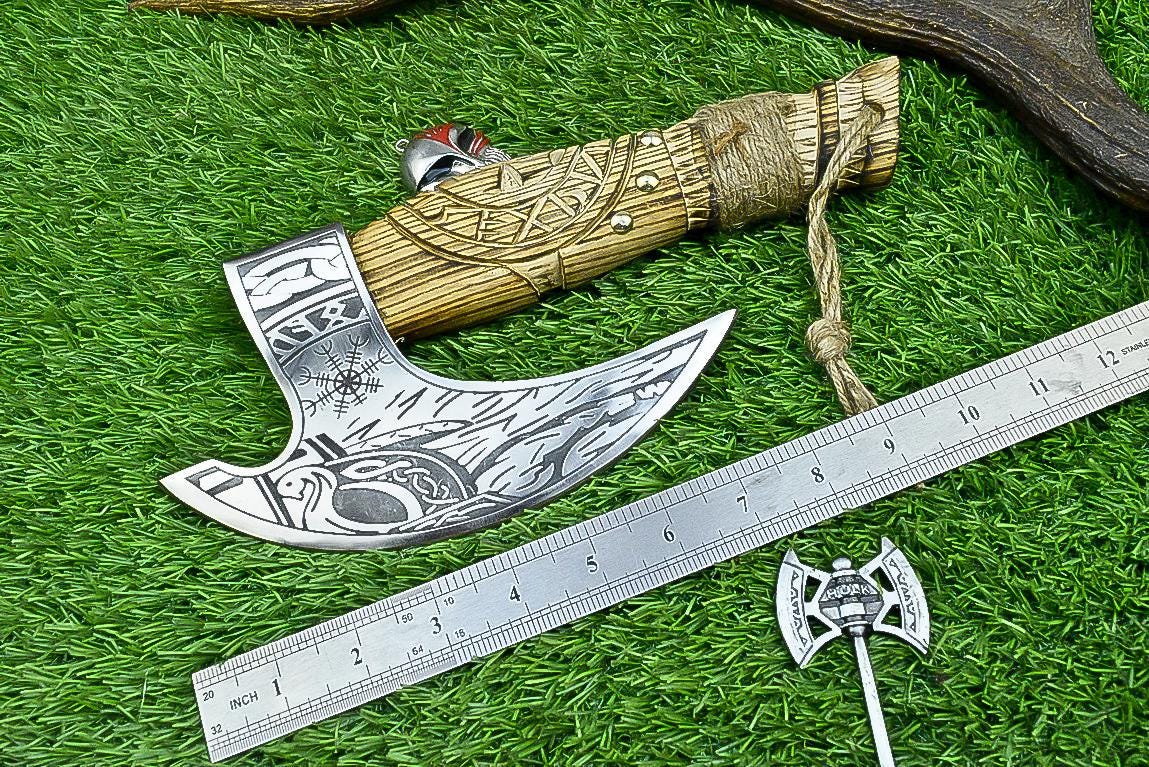 Superb Valentines gift Viking Pizza Cutter Axe, The Original custom hand forged pizza Axe Best gifts for her, Best Anniversary Gifts for Him