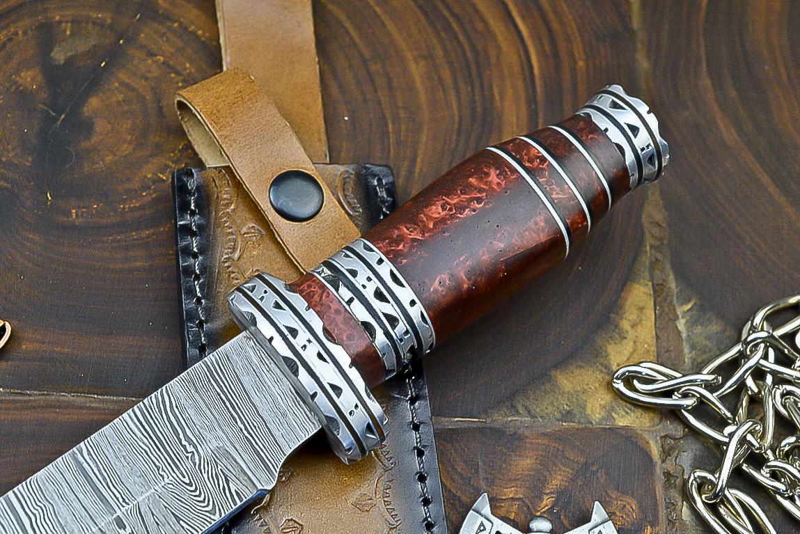 DAMASCUS Steel Knife Hand Forged Bowie Knife Fixed Blade Knife Hunting Knife, Resin, Personalized gift, Fathers day gift, Anniversary gift,| UN-4201