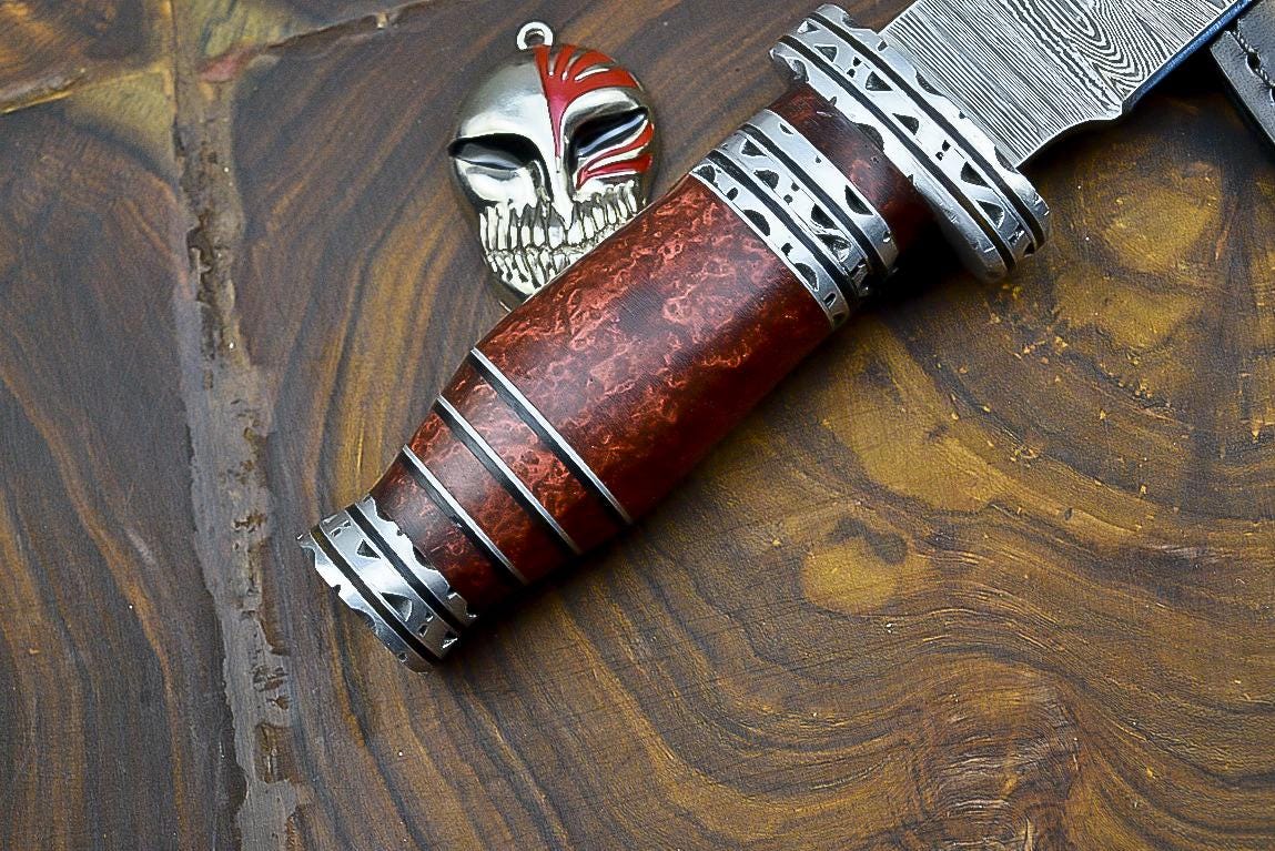 DAMASCUS Steel Knife Hand Forged Bowie Knife Fixed Blade Knife Hunting Knife, Resin, Personalized gift, Fathers day gift, Anniversary gift,| UN-4201
