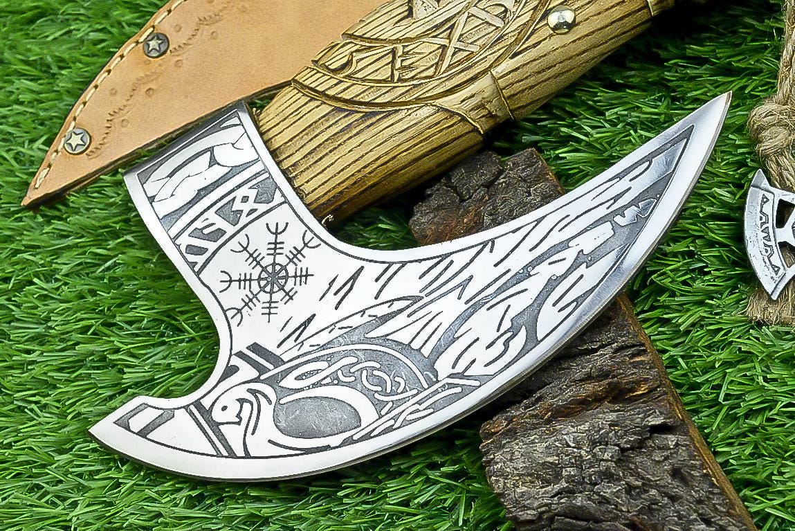 Superb Valentines gift Viking Pizza Cutter Axe, The Original custom hand forged pizza Axe Best gifts for her, Best Anniversary Gifts for Him