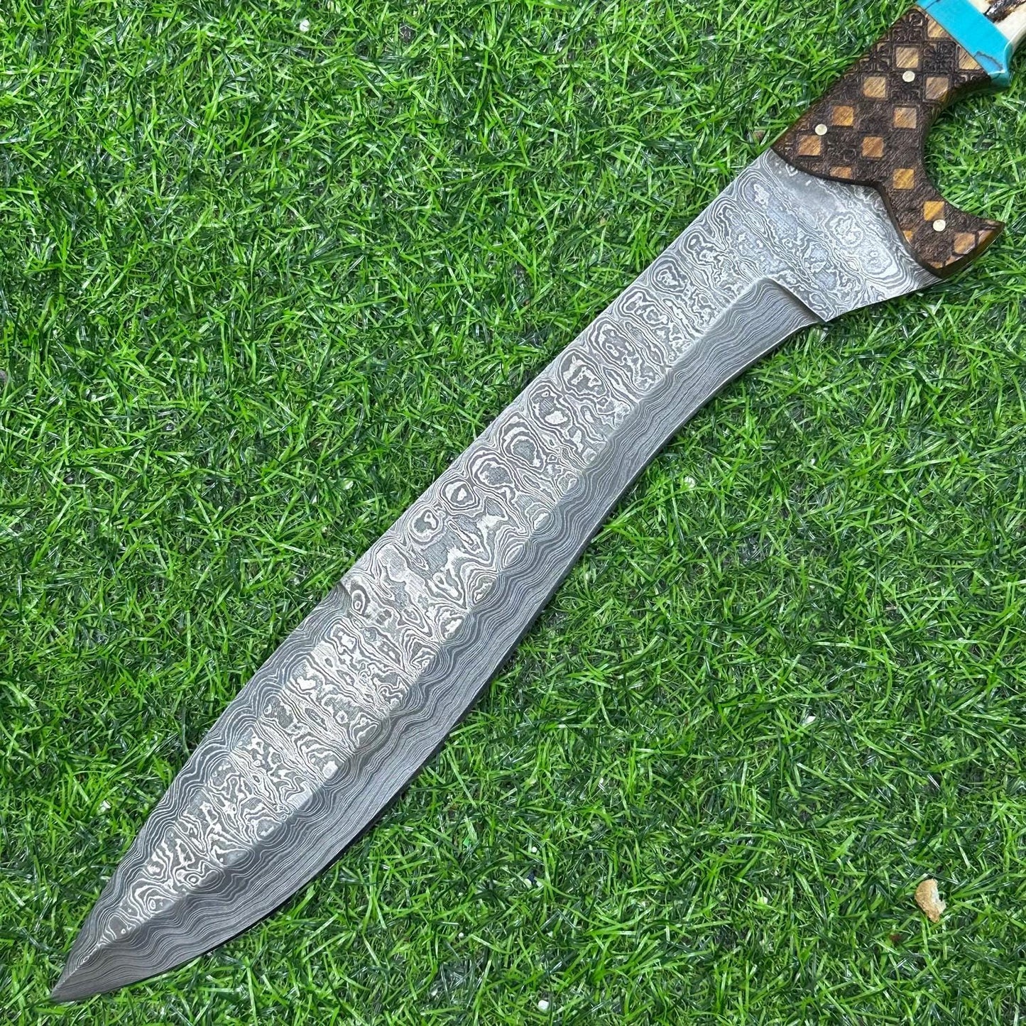 Rare Handmade DAMASCUS Steel Knife Hand Forged Bowie Knife Fixed Blade Knife Hunting Knife, Stag horn, Personalized gift, Anniversary gift