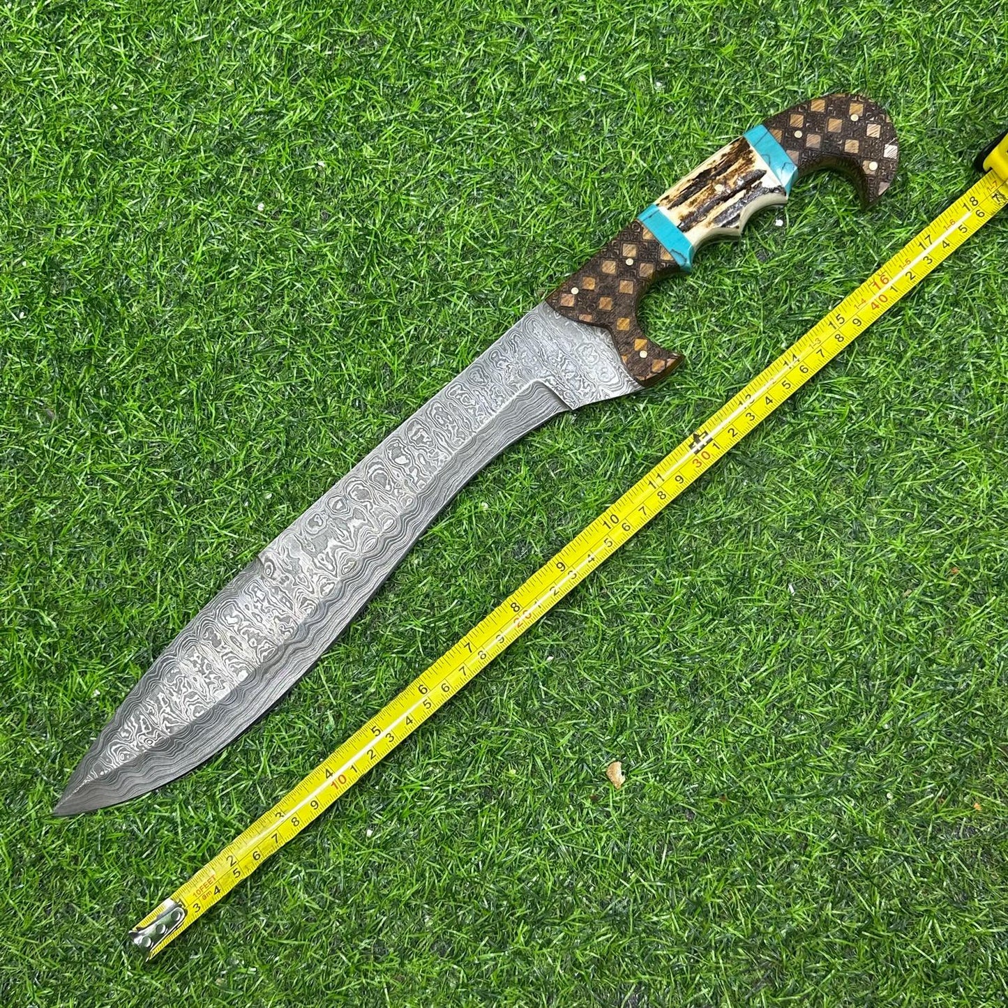 Rare Handmade DAMASCUS Steel Knife Hand Forged Bowie Knife Fixed Blade Knife Hunting Knife, Stag horn, Personalized gift, Anniversary gift