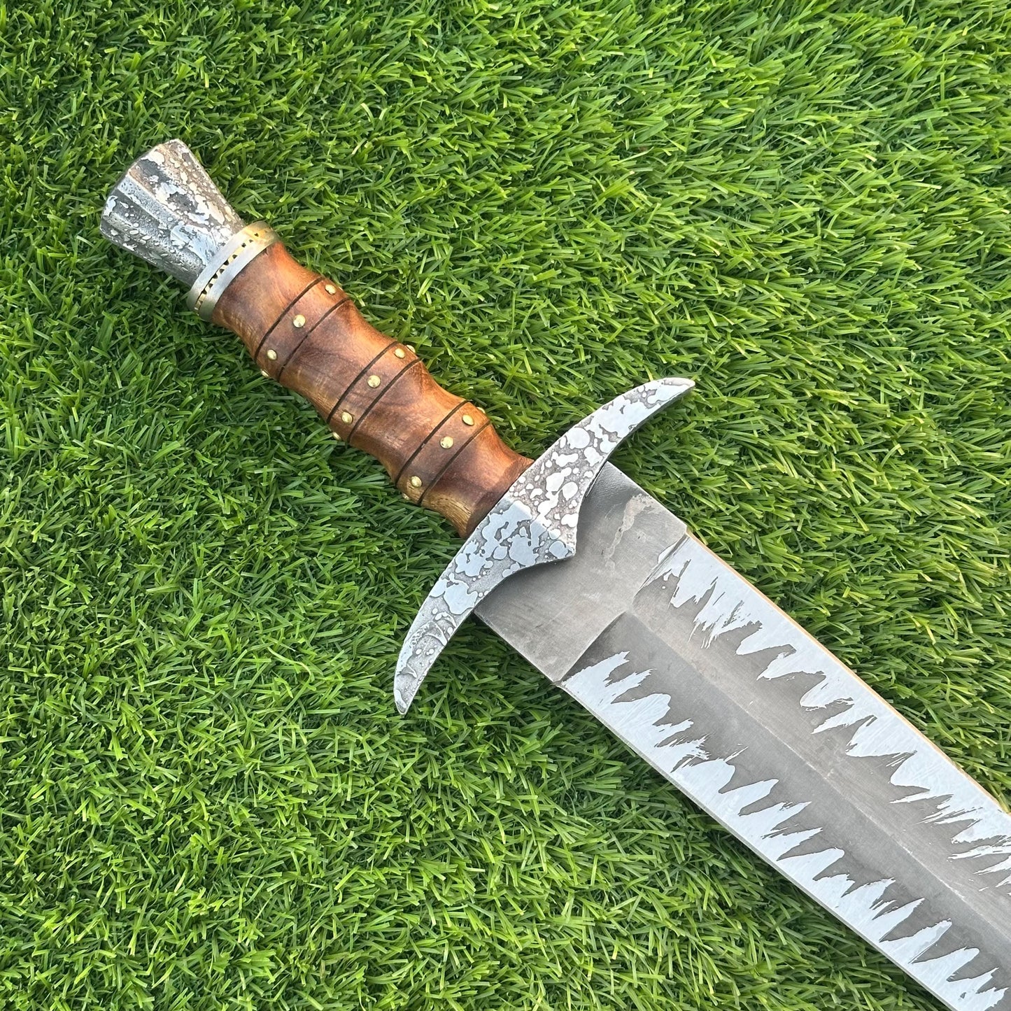21” Handmade Bowie Knife , High Carbon Steel Etched Blade, Rosewood , Dagger Knife Gift for Him, Gift for Husband, Camping & Survival Knife,