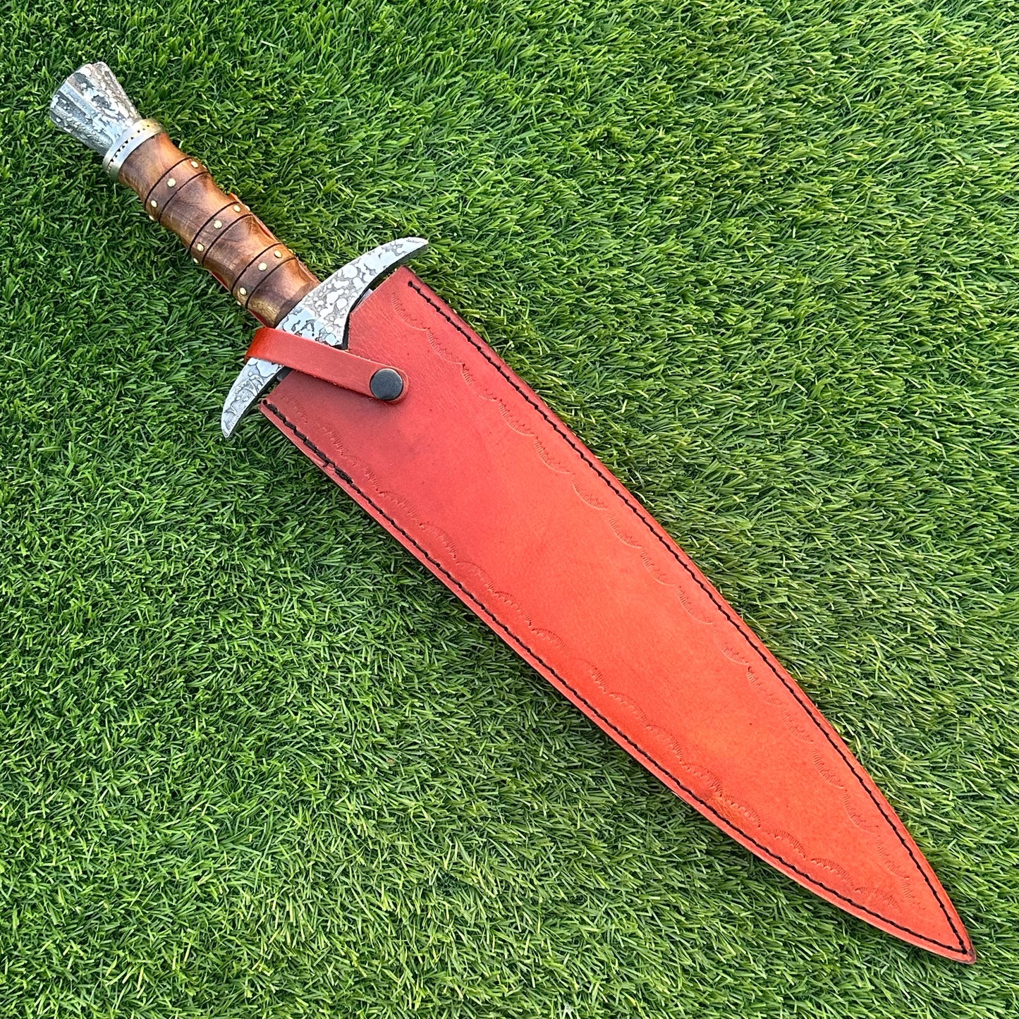 21” Handmade Bowie Knife , High Carbon Steel Etched Blade, Rosewood , Dagger Knife Gift for Him, Gift for Husband, Camping & Survival Knife,