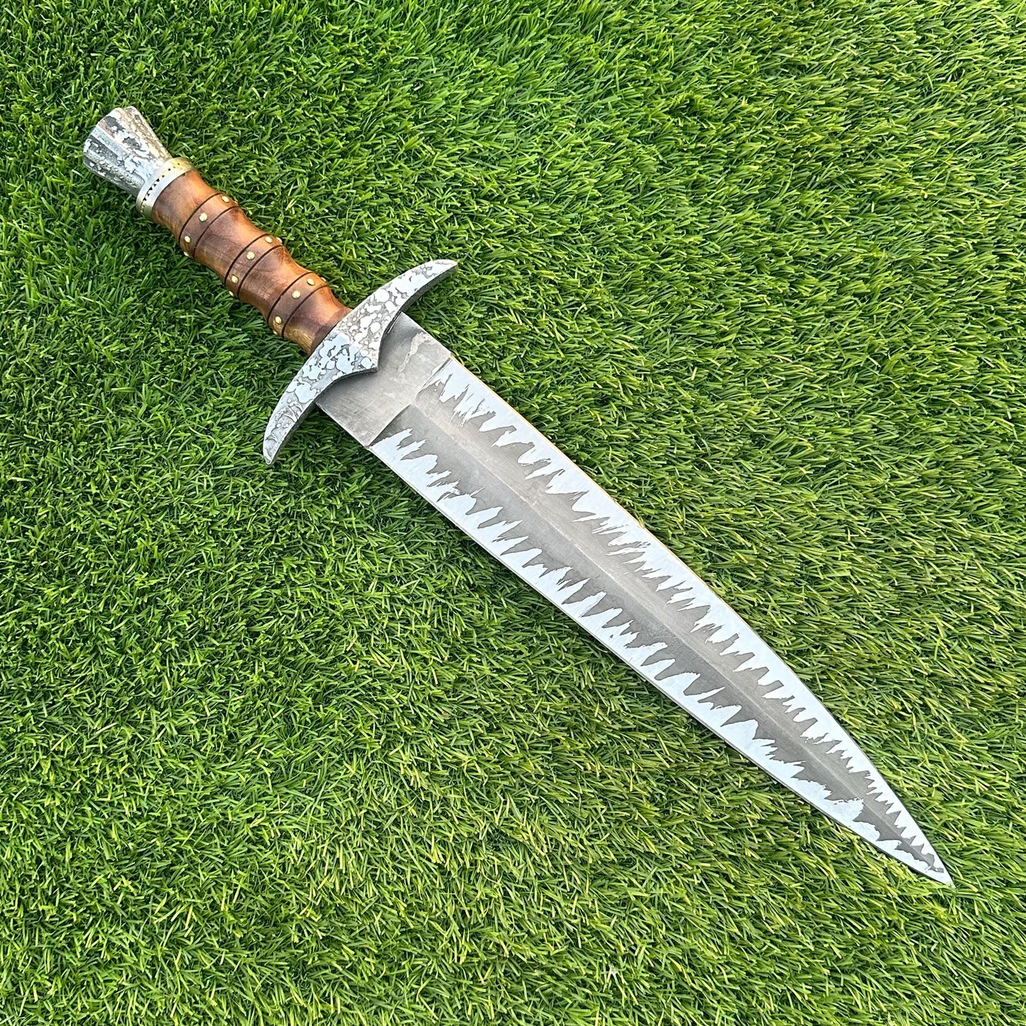 21” Handmade Bowie Knife , High Carbon Steel Etched Blade, Rosewood , Dagger Knife Gift for Him, Gift for Husband, Camping & Survival Knife,