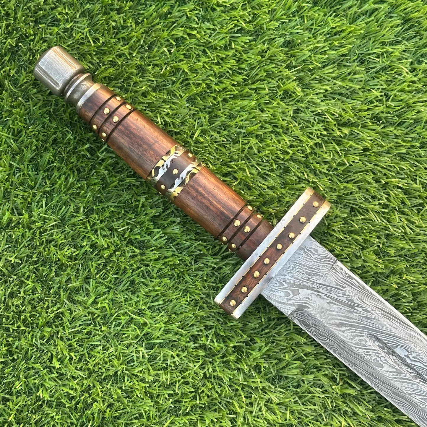 20” Rare Handmade Bowie Knife , Damascus Steel Blade, Rosewood , Dagger Knife Gift for Him, Gift for Husband, Camping & Survival Knife,