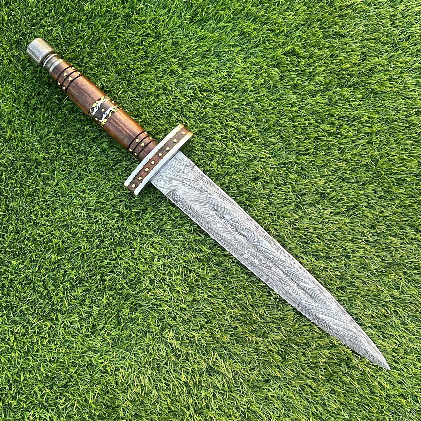 20” Rare Handmade Bowie Knife , Damascus Steel Blade, Rosewood , Dagger Knife Gift for Him, Gift for Husband, Camping & Survival Knife,